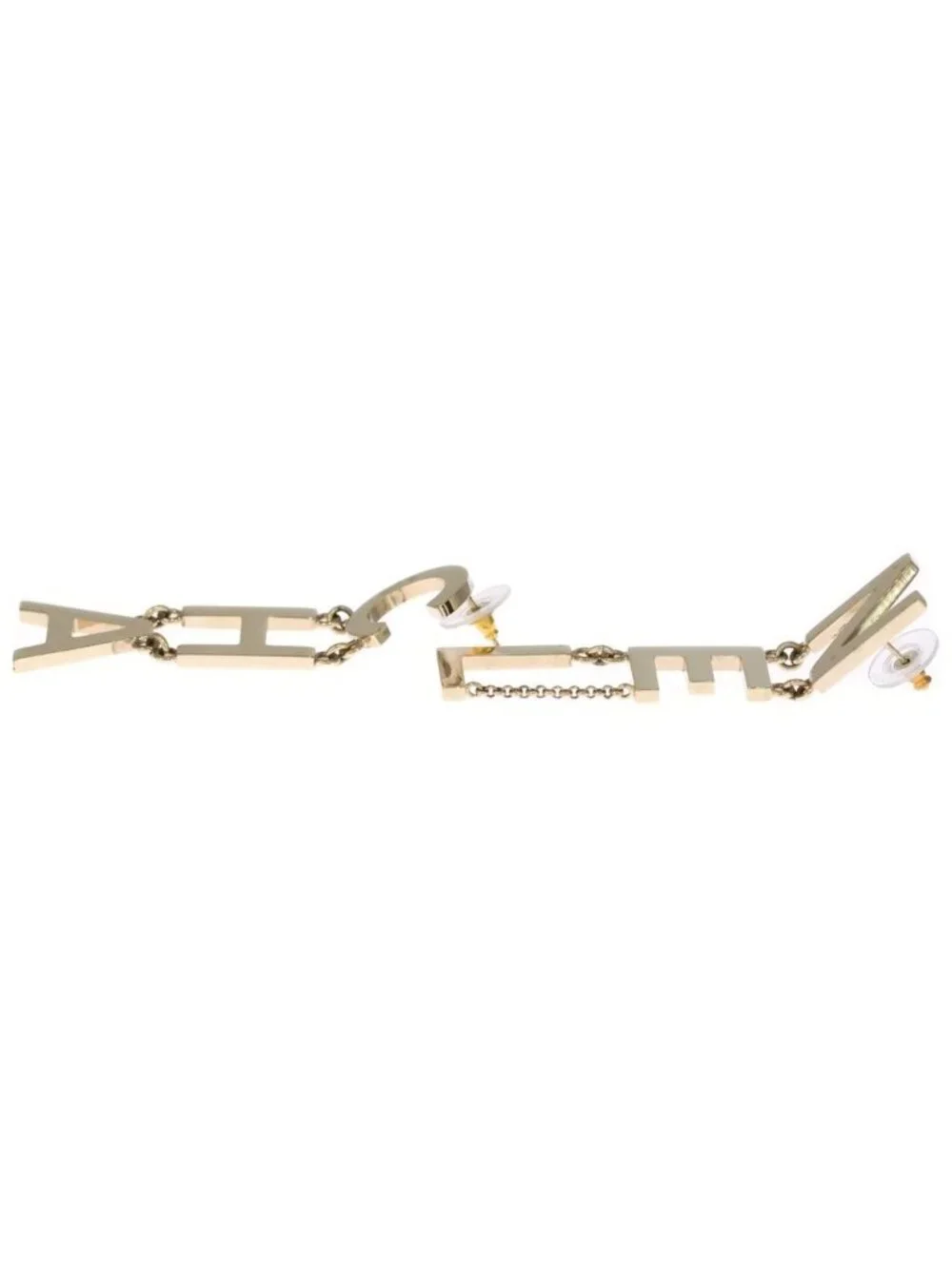 Chanel Motif Chain Earrings Gold